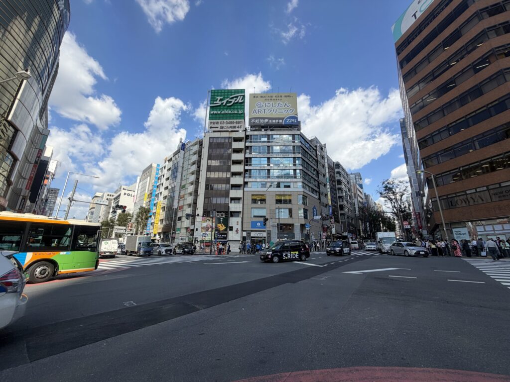 宮益坂地区再開発の計画地